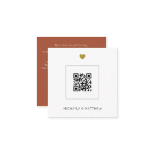 Budget Minimal QR Code Terracotta Wedding Invite