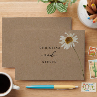 Budget Minimal Rustic Wedding Envelopes