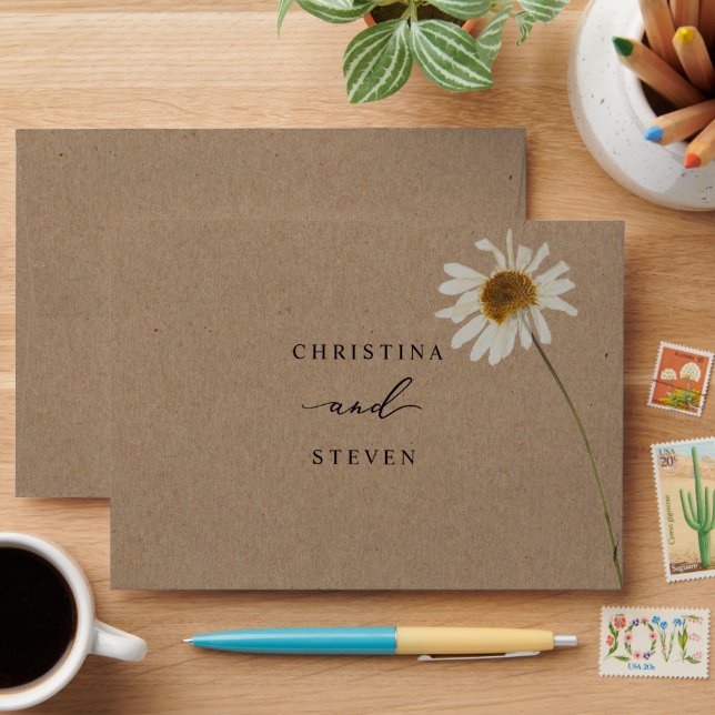 Budget Minimal Rustic Wedding Envelopes (Desk)