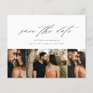 Budget Minimal Script 3 Photo Save The Date