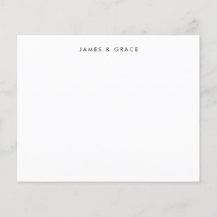 Budget Minimal Simple Clean Couple Names Note Card