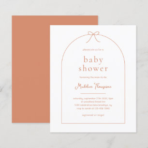 Budget Minimal Terracotta Ribbon Bow Baby Shower 