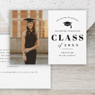 Budget Minimal Type Photo Graduation Announcement