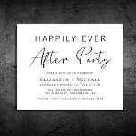 Budget Minimal Wedding After Party Invitation<br><div class="desc">Budget-friendly minimal and chic black and white wedding after party invitation for a post elopement or wedding celebration. "Happily Ever After Party" is written in a mix of simple typography and an elegant modern script. This budget semi-gloss paper is similar in weight to photo paper. A traditional card stock version...</div>