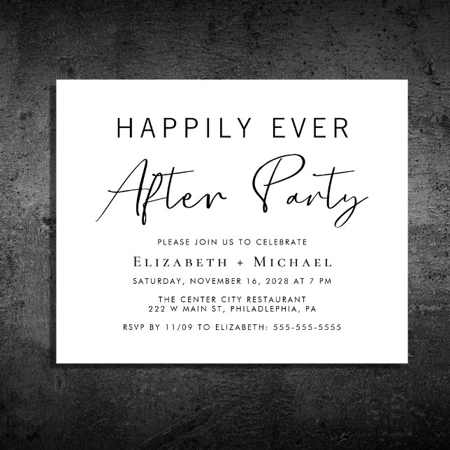 Budget Minimal Wedding After Party Invitation (Creator Uploaded)