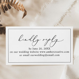 Budget Minimal Wedding Website RSVP Enclosure Card