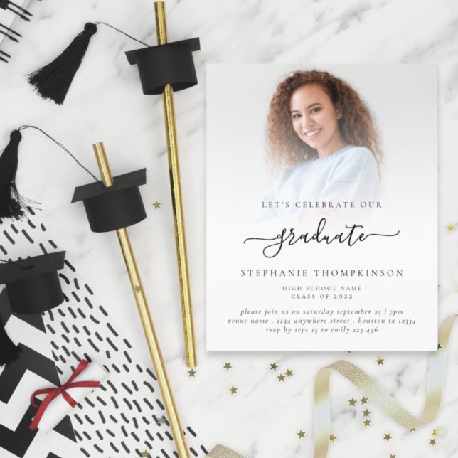 Budget Minimalist 2022 Grad Photo Invitation (Creator Uploaded)