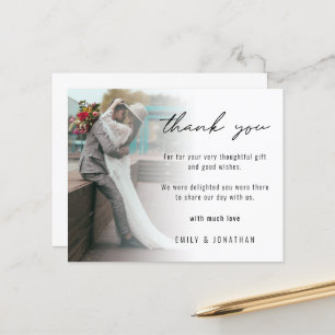 Budget Minimalist Add Your Photo Wedding Thank You