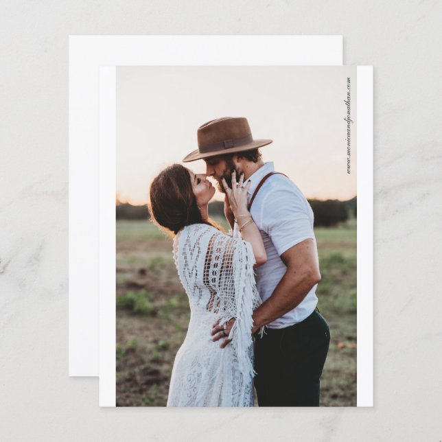 Budget Minimalist Black & White Photo Wedding (Front/Back)