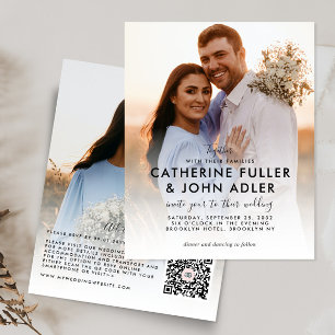 Budget Minimalist Chic 2 Photo Wedding Invitation