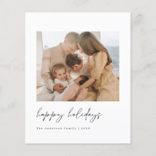 Budget Minimalist Christmas Holiday Photo Card