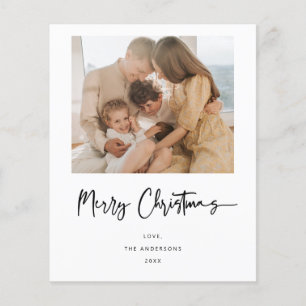 Budget Minimalist Christmas Holiday Photo Card