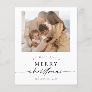 Budget Minimalist Christmas Holiday Photo Card