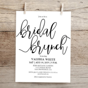 Budget Minimalist Elegant Bridal brunch Invitation
