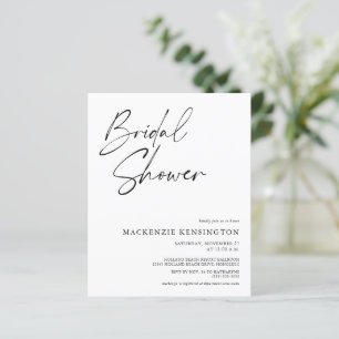 Budget Minimalist Elegant Bridal Shower Invitation