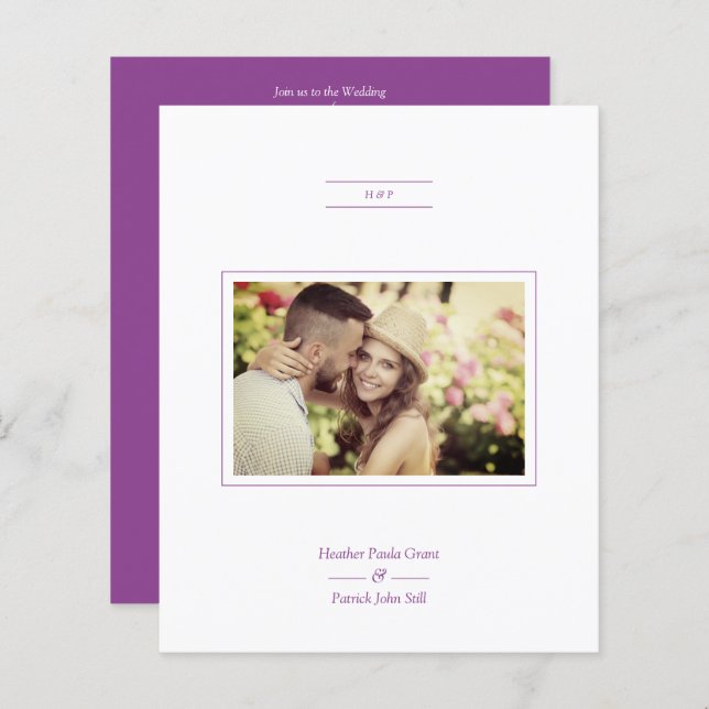 Budget Minimalist Elegant Photo Script Wedding (Front/Back)