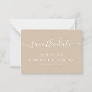 Budget Minimalist Elegant Wedding Save The Date Card