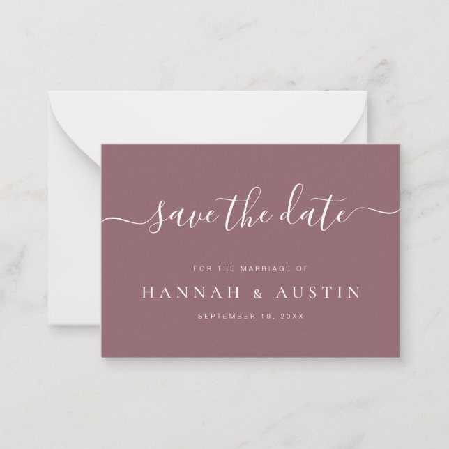 Budget Minimalist Elegant Wedding Save The Date Card (Front)