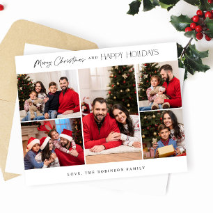 Budget Minimalist Five Photo Merry Christmas