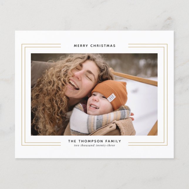 BUDGET Minimalist Gold Square Border Photo Collage (Front)