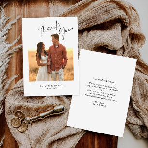 Budget Minimalist Handwritten Script Thank You Card