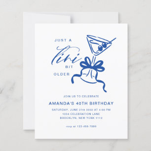 BUDGET Minimalist Martini Blue Birthday 