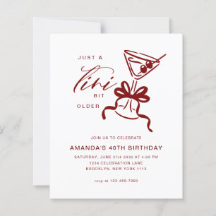 BUDGET Minimalist Martini Burgundy Red Birthday