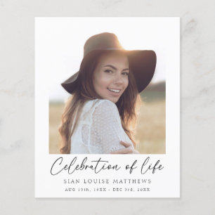 Budget Minimalist Memorial Celebration of Life  Flyer