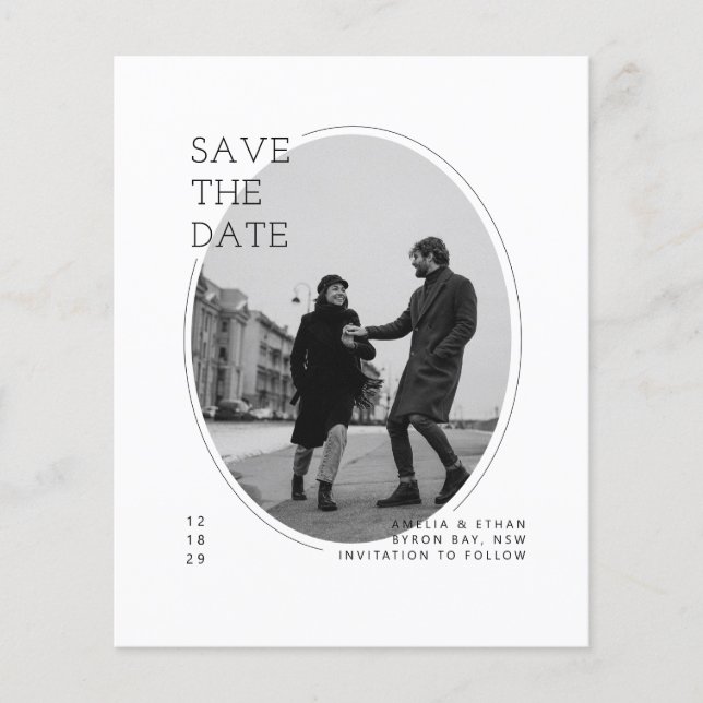 Budget minimalist modern arch photo wedding flyer (Front)