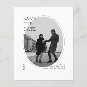 Budget minimalist modern arch photo wedding flyer