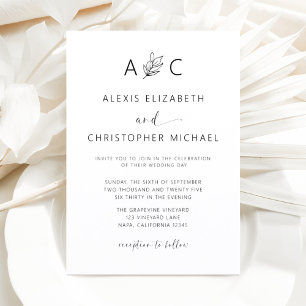 Budget Minimalist Modern Calligraphy Wedding Flyer