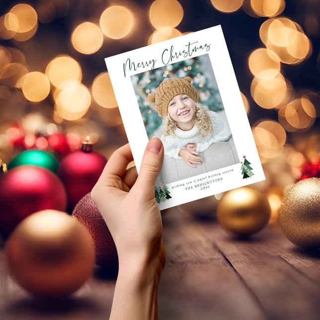 Budget Minimalist Modern Christmas Trees Photo (Budget Minimalist Modern Christmas Trees Photo Card)