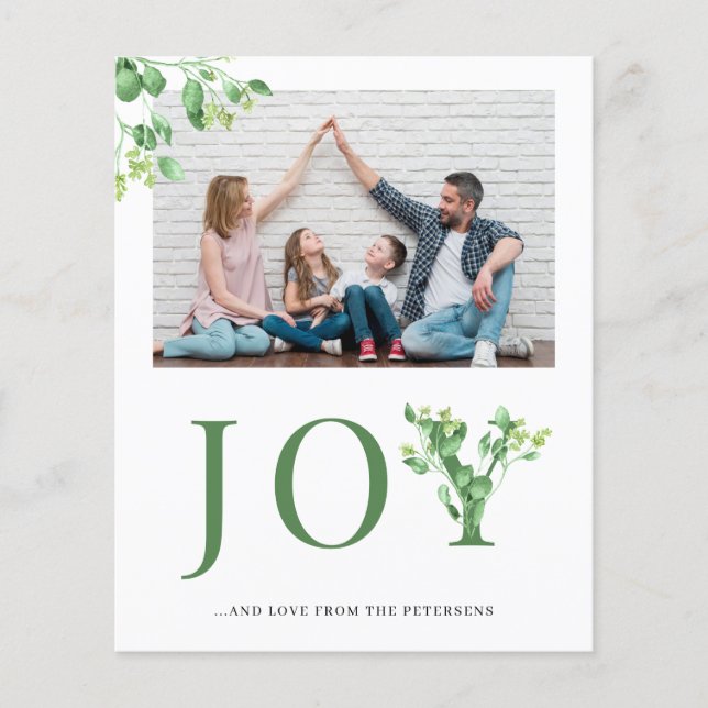 Budget minimalist modern holiday photo card (Front)