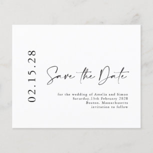 Budget Minimalist Modern Script Save the Date