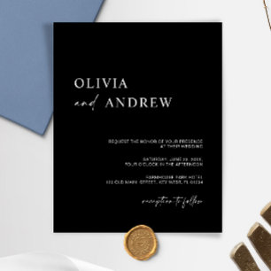 Budget Minimalist & Modern   Wedding Invitation