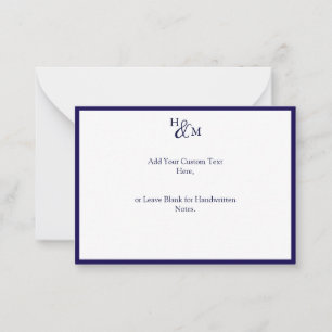 Budget Minimalist Monogram Wedding Messages Card