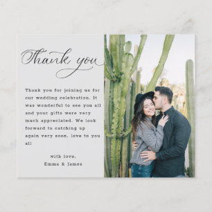 Budget Minimalist Photo Custom Wedding Thank You