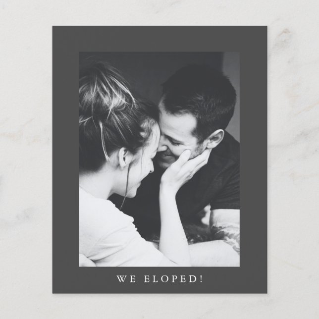 Budget Minimalist Photo Elopement Party Invitation (Front)