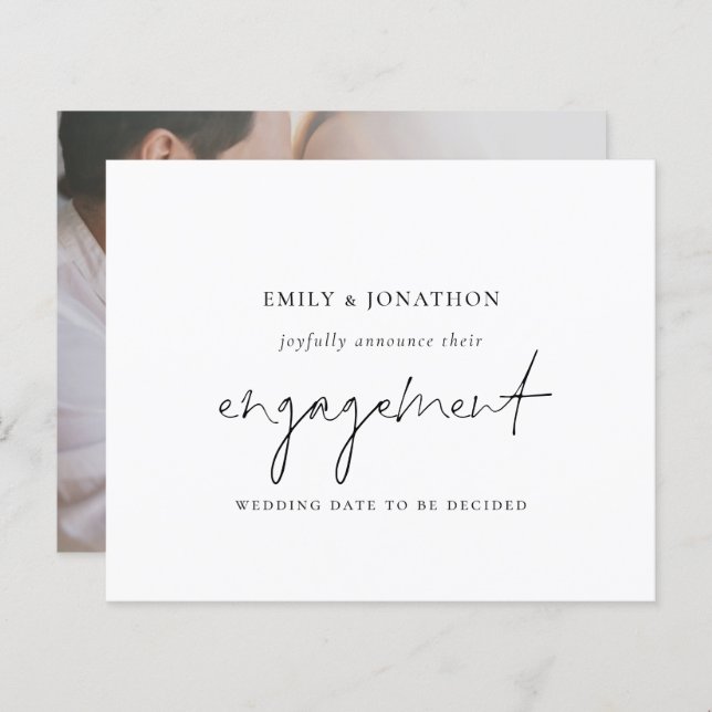 Budget Minimalist Photo Engagement Announcement (Front/Back)