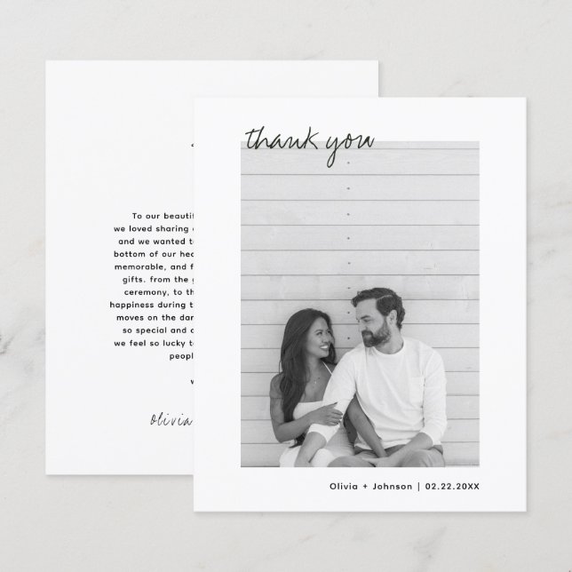 BUDGET Minimalist Photo Hand Drawn Bouquet Wedding (Front/Back)