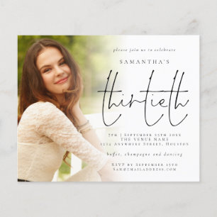 Budget Minimalist Photo Overlay 30th Birthday
