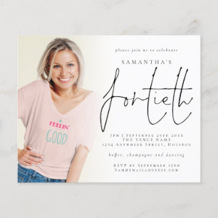 Budget Minimalist Photo Overlay 40th Birthday