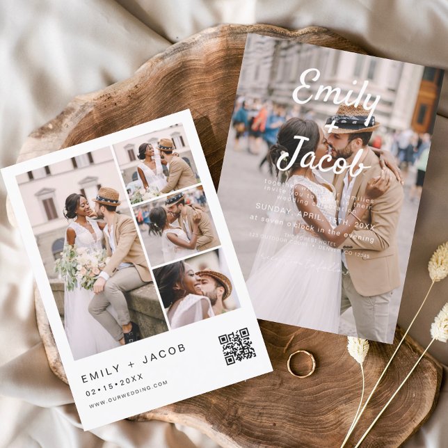 Budget Minimalist Photo QR code White Wedding (Creator Uploaded)