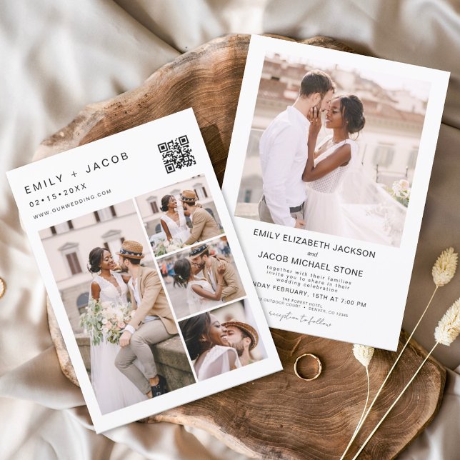 Budget Minimalist Photo QR code White Wedding (Creator Uploaded)