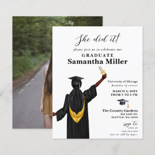 Budget Minimalist Photo She Did It Graduation