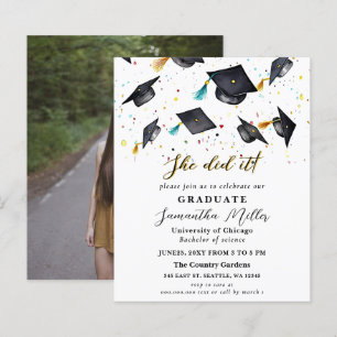 Budget Minimalist Photo She Did It Graduation