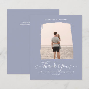 BUDGET Minimalist PHOTO THANK YOU Dusty Blue