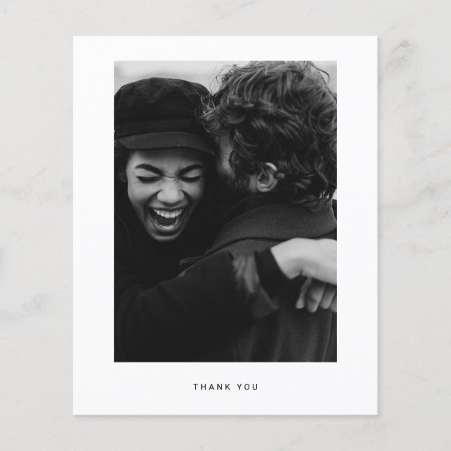 Budget Minimalist Photo Thank you Postcard Flyer (Front)