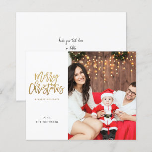 Budget Minimalist Photo w Gold Merry Christmas