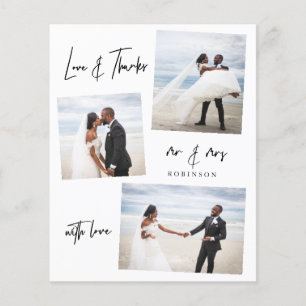 Budget Minimalist Photo Wedding Thank You Card